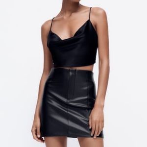 Faux Leather Mini Skirt